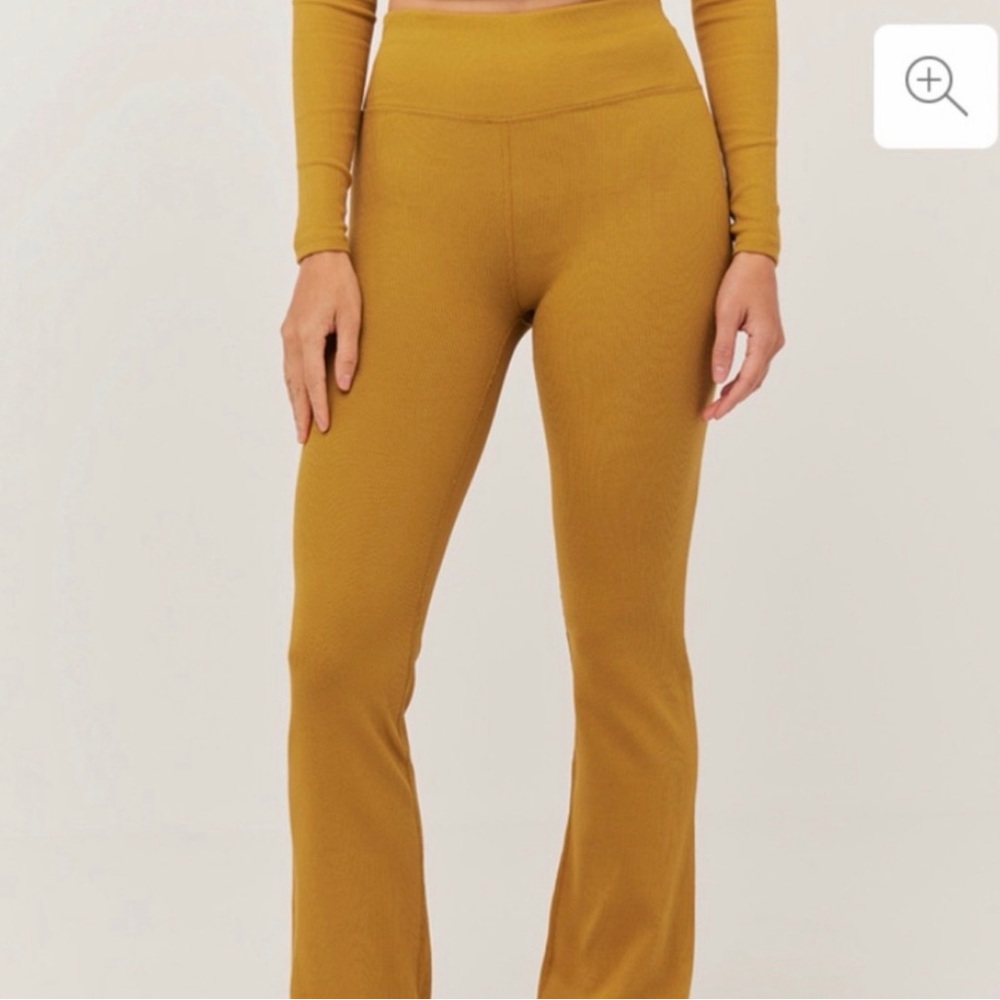 Pact Chai High-Waisted Ribbed Women's Pants
